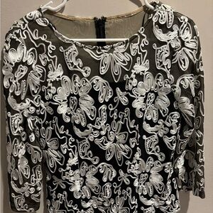 Elegant evening top by Alex Evenings size small.